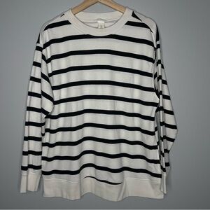 Women’s‎ H&M maternity black white striped sweatshirt tunic medium
